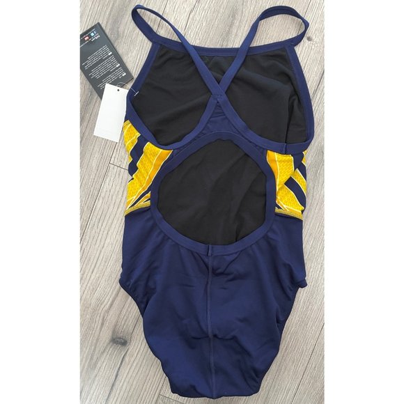 TYR DuraFast Phoenix Splice DiamondFit One Piece Swimsuit Navy Gold Size 34 $70 - Picture 3 of 9
